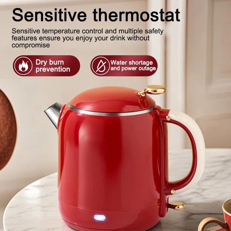 Thermostatic Electric Kettle Household 304 Stainless Steel Insulation Boiling Water Teapot Coffee Thermo Bottle Boiler Pot 1L