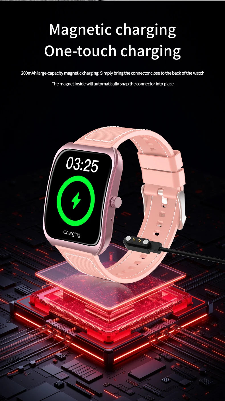 LAXASFIT Smart Watch 2.01-inch AMOLED Curved Display Bluetooth 5.4 Call Voice Assistant Fitness Sports Smartwatch Holiday gifts