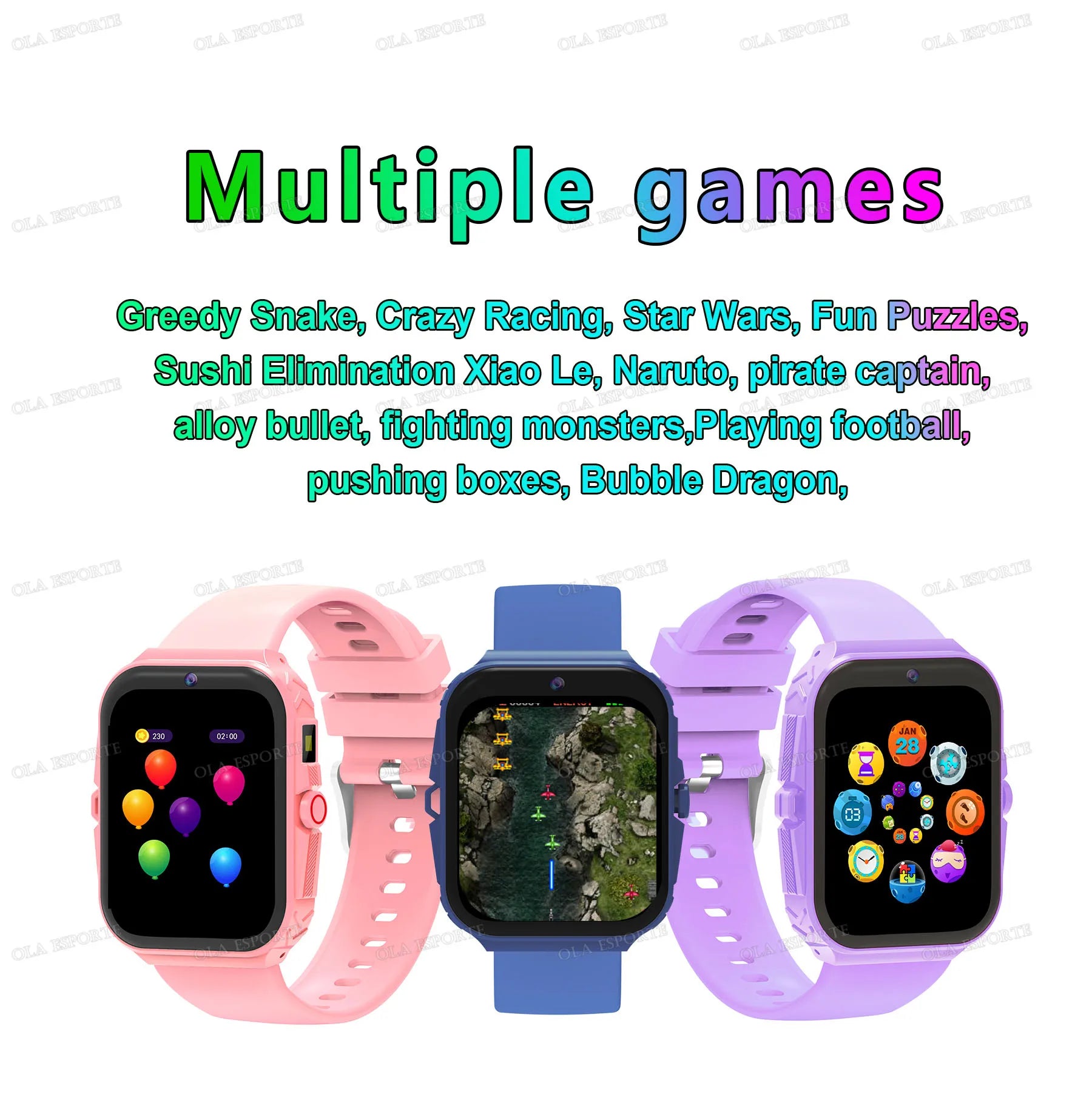 New Smart Watch For Children HD Touch Screen Camera 18 Games Sleep Monitoring Alarm Clock Calculator Birthday Gift Boy Girl HW12