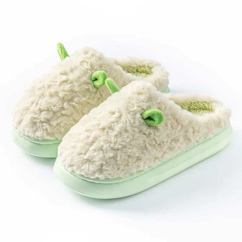 Women's Winter Slippers - Plush Fleece-Lined House Shoes, Warm Indoor/Outdoor Cotton Slippers with Non-Slip Sole