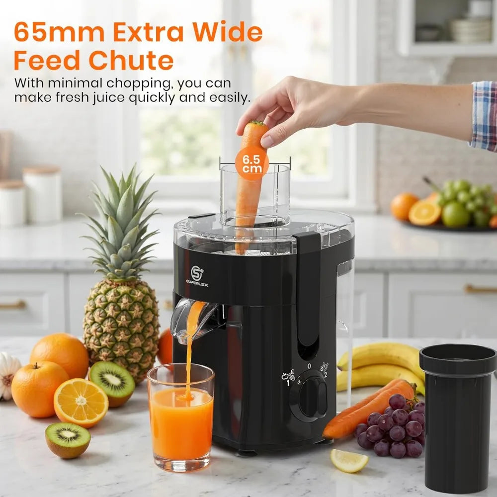 Whole Fruit Wide Chute Centrifugal Juicer Dual Speed High Yield Easy Clean