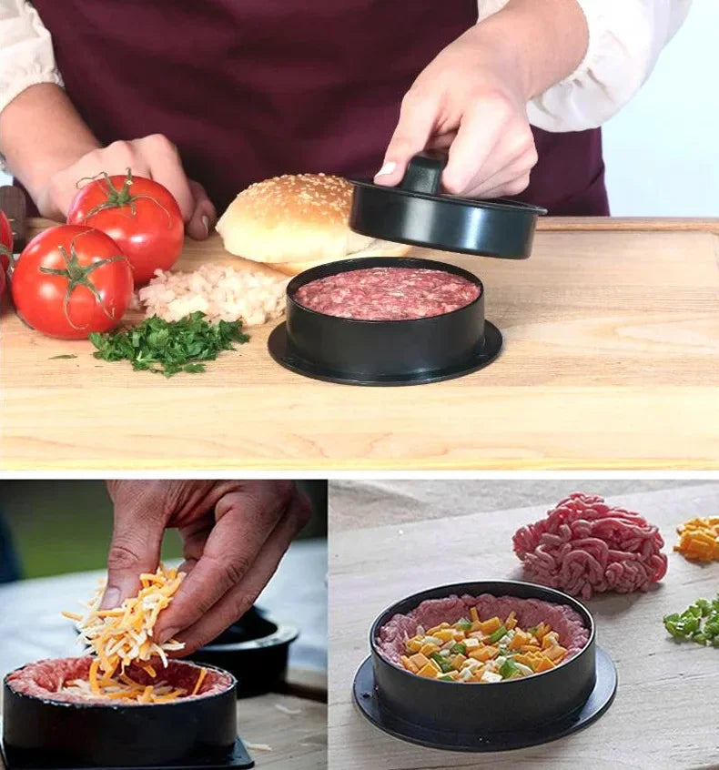 Hamburger Meat Press Maker ABS Round Shape Non-Stick Stuffed Burger Patties Beef Grill Pie Press Mould Maker Kitchen Accessories
