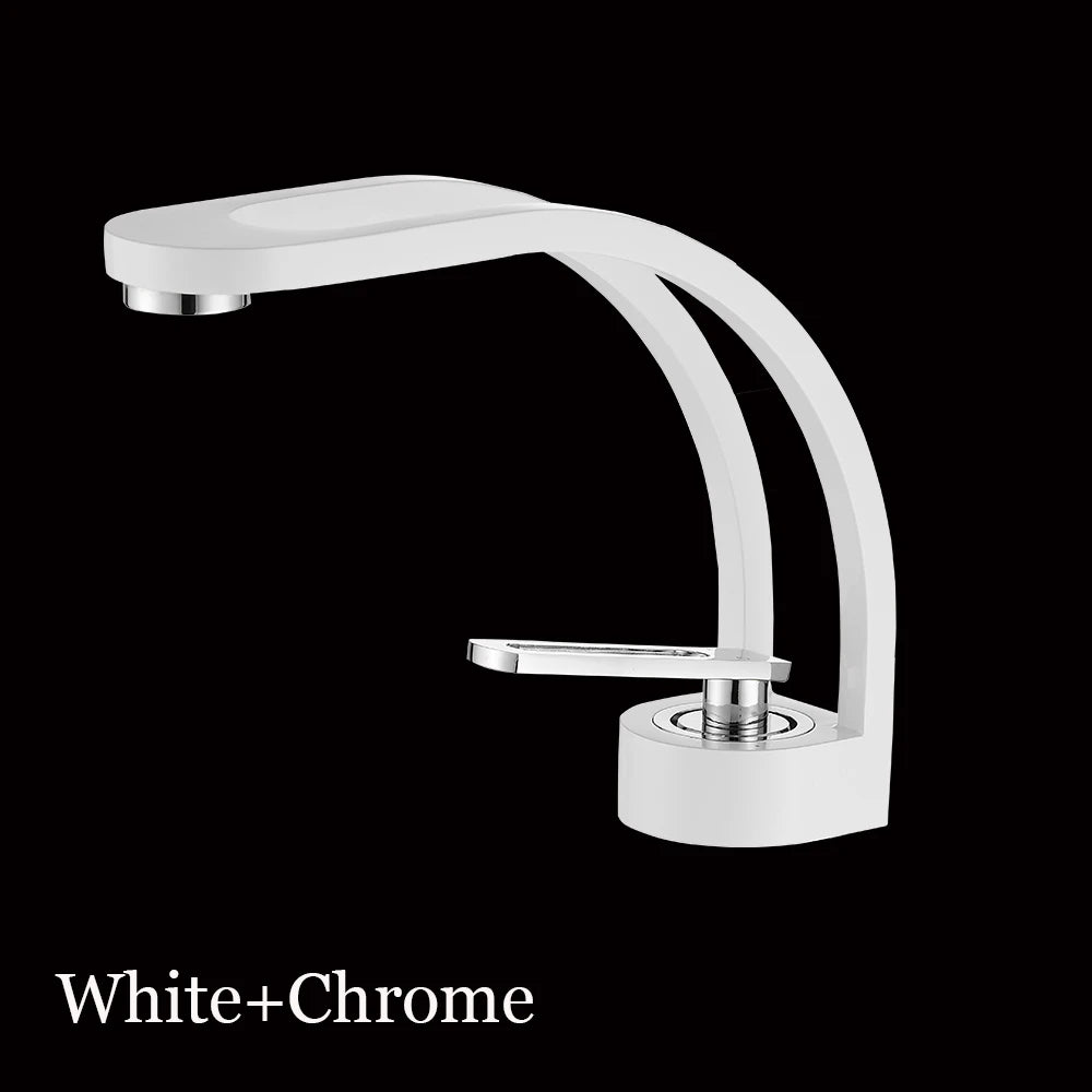 BAKALA Basin Faucet Modern Bathroom Mixer Tap Black/Gold Wash basin Faucet Single Handle Hot and Cold Waterfall Faucet