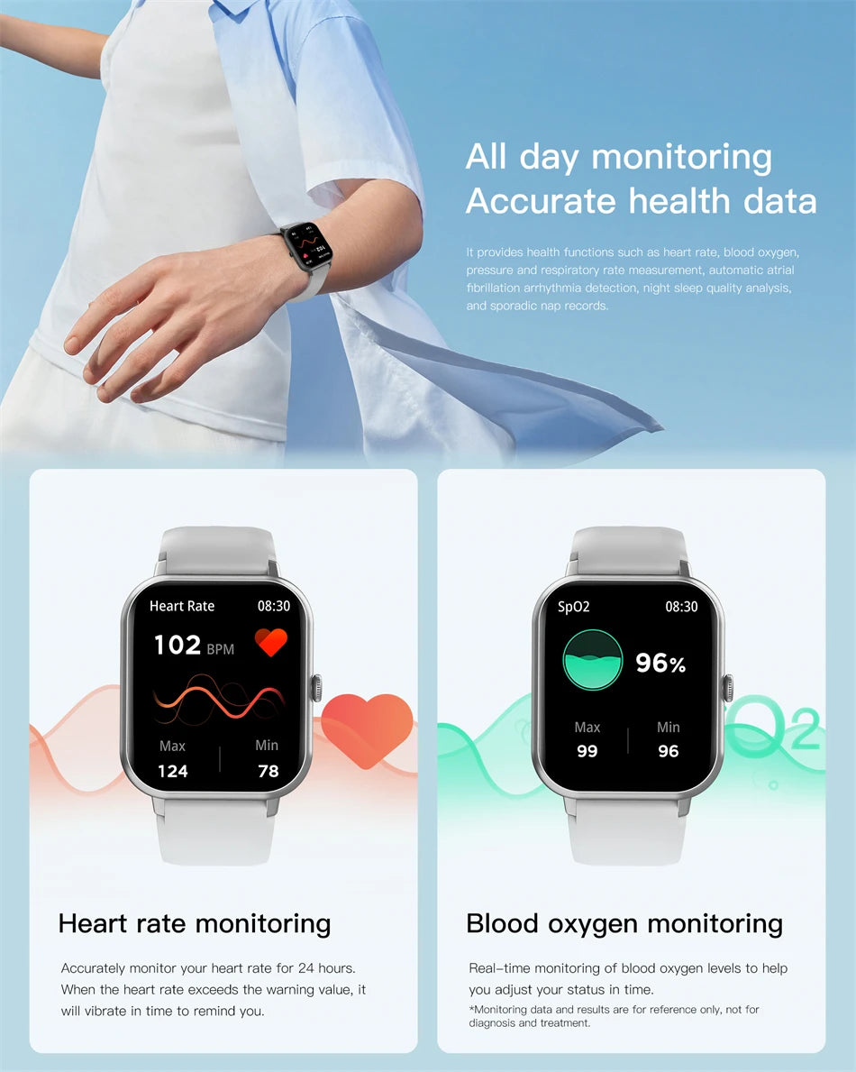 LIGE Women Smartwatch Bluetooth Answer Call Voice Assistant Whatsapp Reminder Men Smart Watch Sports Fitness Waterproof Watches