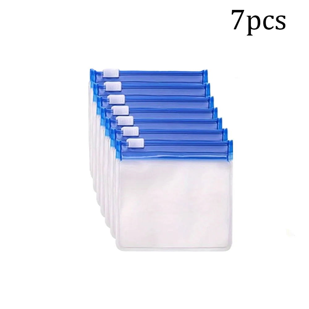 7pcs Pill Pouch Bags，Reusable Zippered Pill Pouch Set， Medicine Organizer 7 Colors Self Sealing, Translucent Medicine Bags Trave