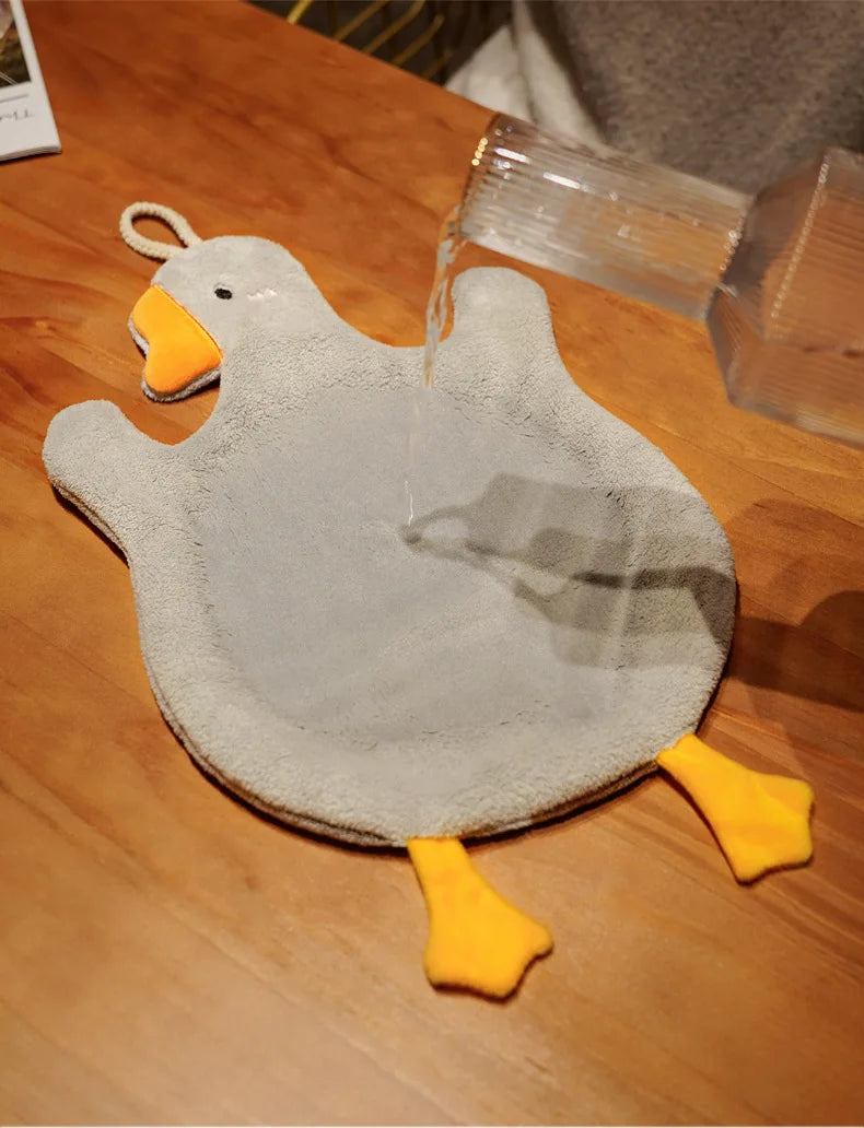 Cartoon Goose Hand Towel for Kitchen Bathroom & Toilet Super Absorbent Quick Dry Hanging Type Hardwearing