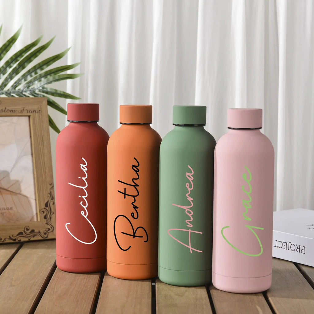 Customized Stainless Steel Water Bottle with Lid Insulated Thermos for Wedding Gift Personalized Engraved Back to School Thermal