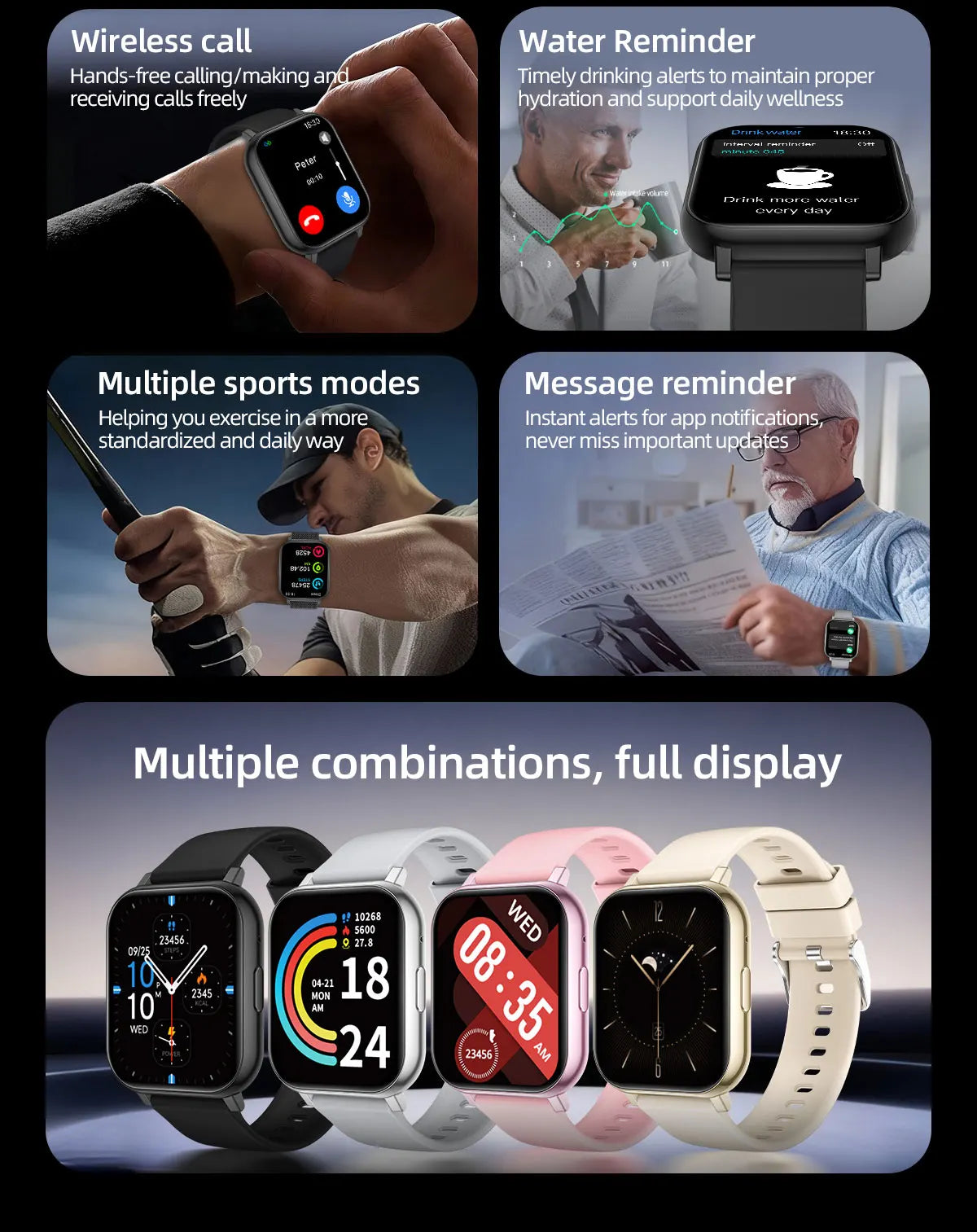 LIGE New 1.83"HD Screen Smart Watch Bluetooth Call Heart Rate Sleep Monitor Sports Tracker Waterproof Smartwatch For Android ios