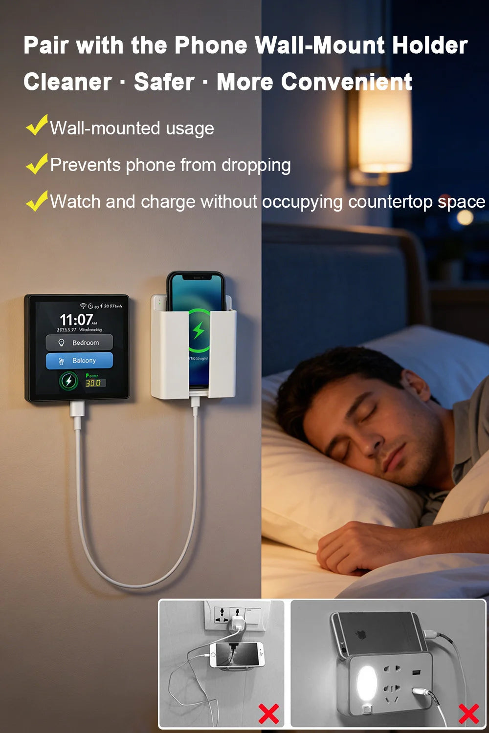 Tuya Smart Home 4-Inch Touch Screen Dual Control Switch 30w Fast Charging Intelligent Control Rechargeable Intelligent Switch