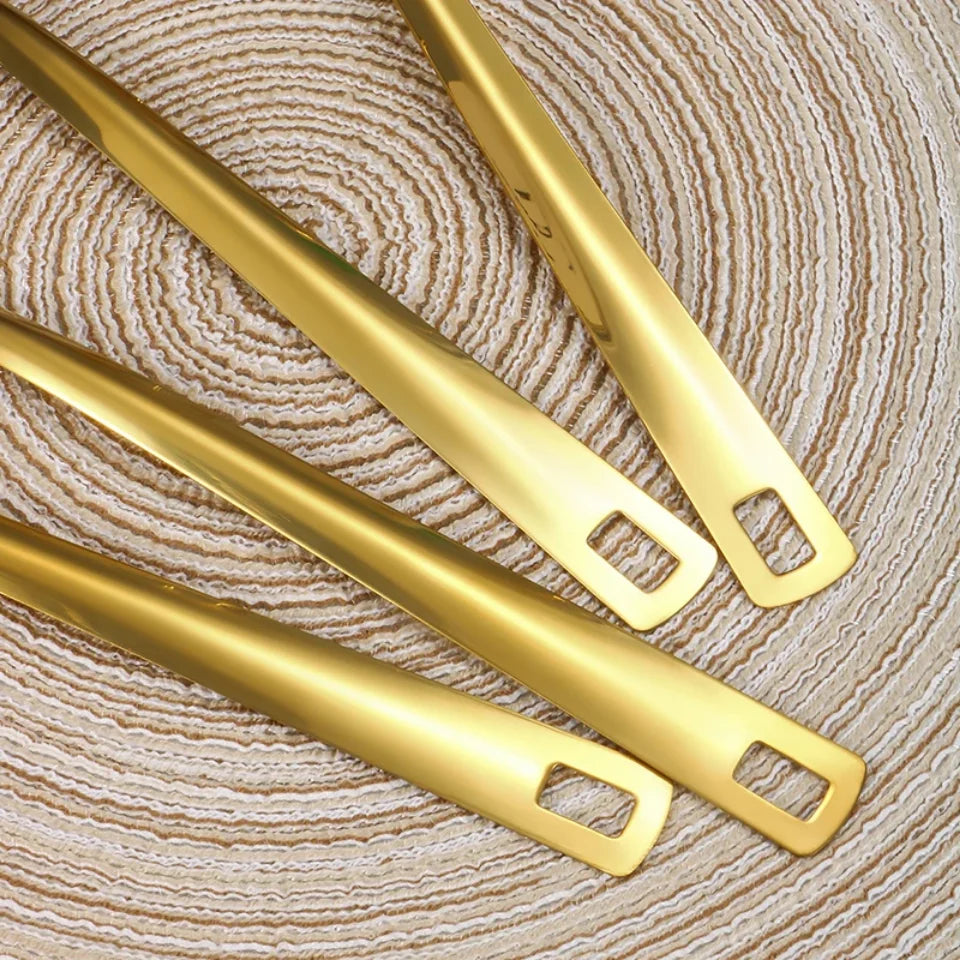 6pcs Stainless Steel Dinnerware Set Home Creative Korean Cutlery Golden Spoon Korean-style Hot Pot Cutlery Set Kitchenware Set