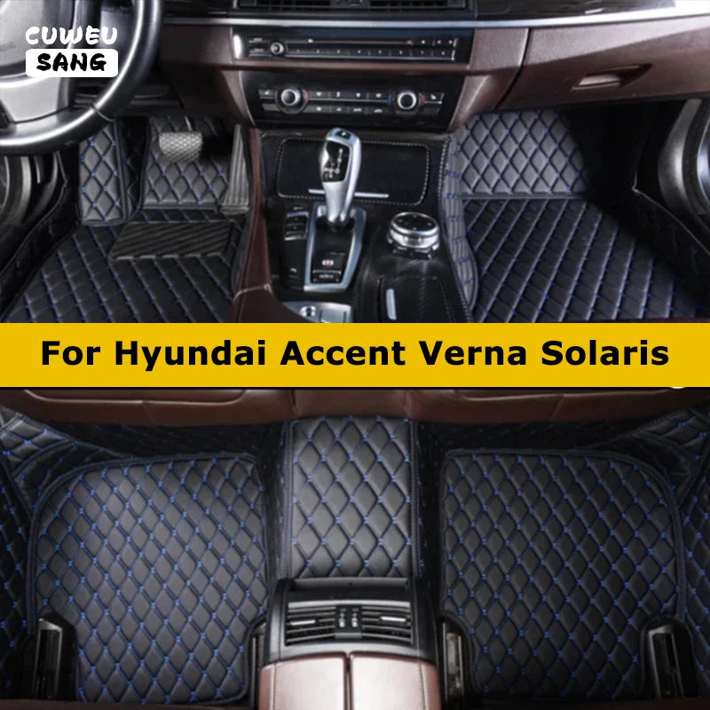 CUWEUSANG Custom Car Floor Mats For Hyundai Accent Verna Solaris Auto Carpets Foot Coche Accessorie