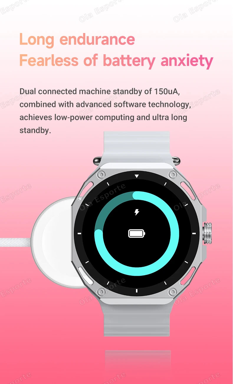 Smartwatch 1.52" AMOLED Screen GPS Track NFC Smart Wartch Waterproof Bluetooth Call Health Monitor Sports Men Women Holiday Gift