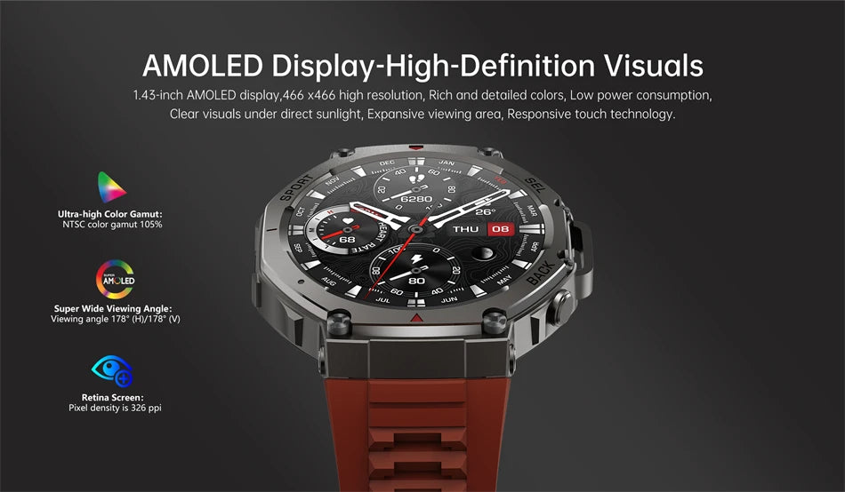 LIGE 2026 GPS Luxury Military Smart Watch 500mAh Men Health Monitor Fitness Clock Sports 5ATM Waterproof Smartwatch Compass New