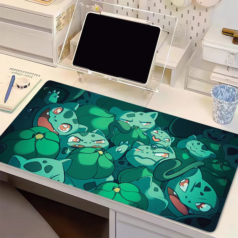 Mouse Pad Anime Gaming Accessories Varmilo P-pokemonS Gamer Keyboard PC B-bulbasaur Computer Desk Mat Kawaii Green Mousepad Gift
