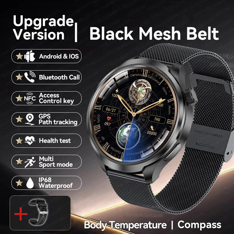 1.85-inch HD Sapphire Glass Smart Watch Men's GPS Movement Track NFC Bluetooth Call  Lingdong Island Health Detection Smartwatch
