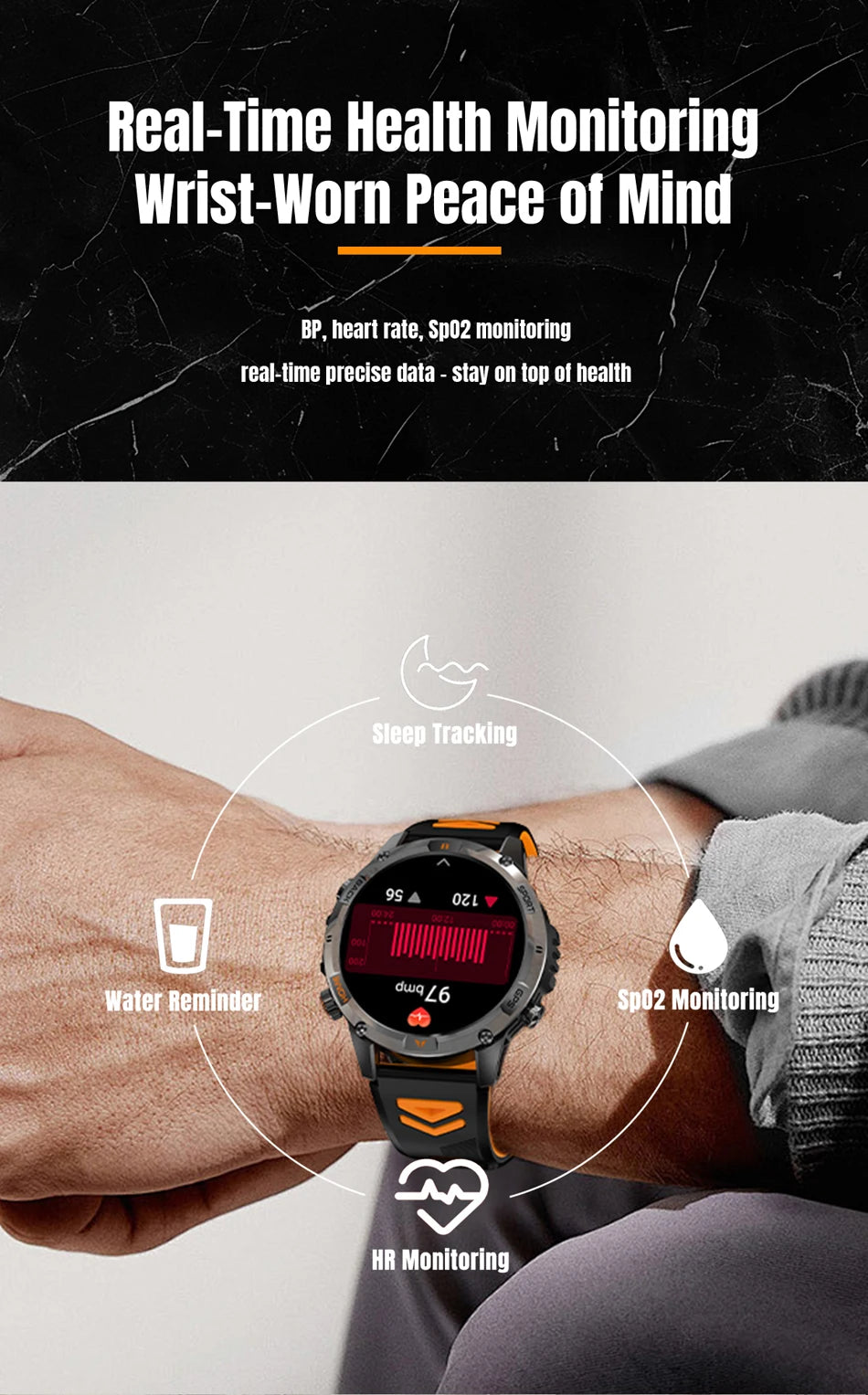 2025 New Professional GPS Sports Smart Watch Outdoor RIDE Run GPS track Swim Watchs Compass 3ATM Sports Bluetooth Call Watch Men