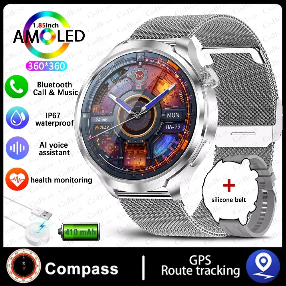 2025 New Bluetooth Call Smart Watch Men For Xiaomi IP68 Waterproof GPS Sports  AMOLED HD Large Screen Heart Rate NFC Watch Gift