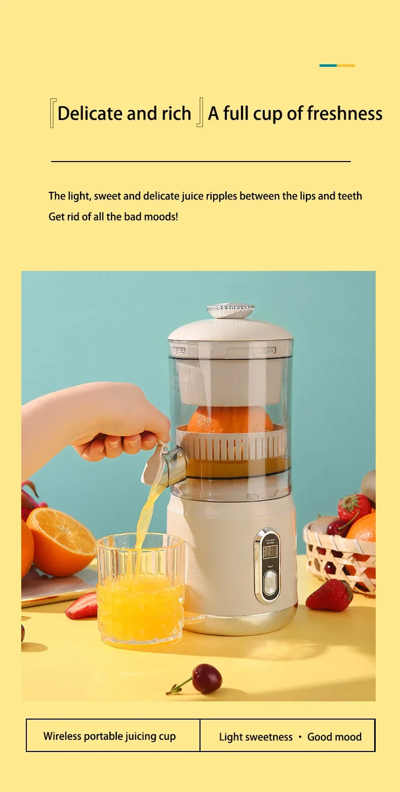 Electric Orange Juicer Portable Citrus Fruit Juice Extractor Pulp Separation Squeezer Machine USB Charge 600ml Smoothie Blender