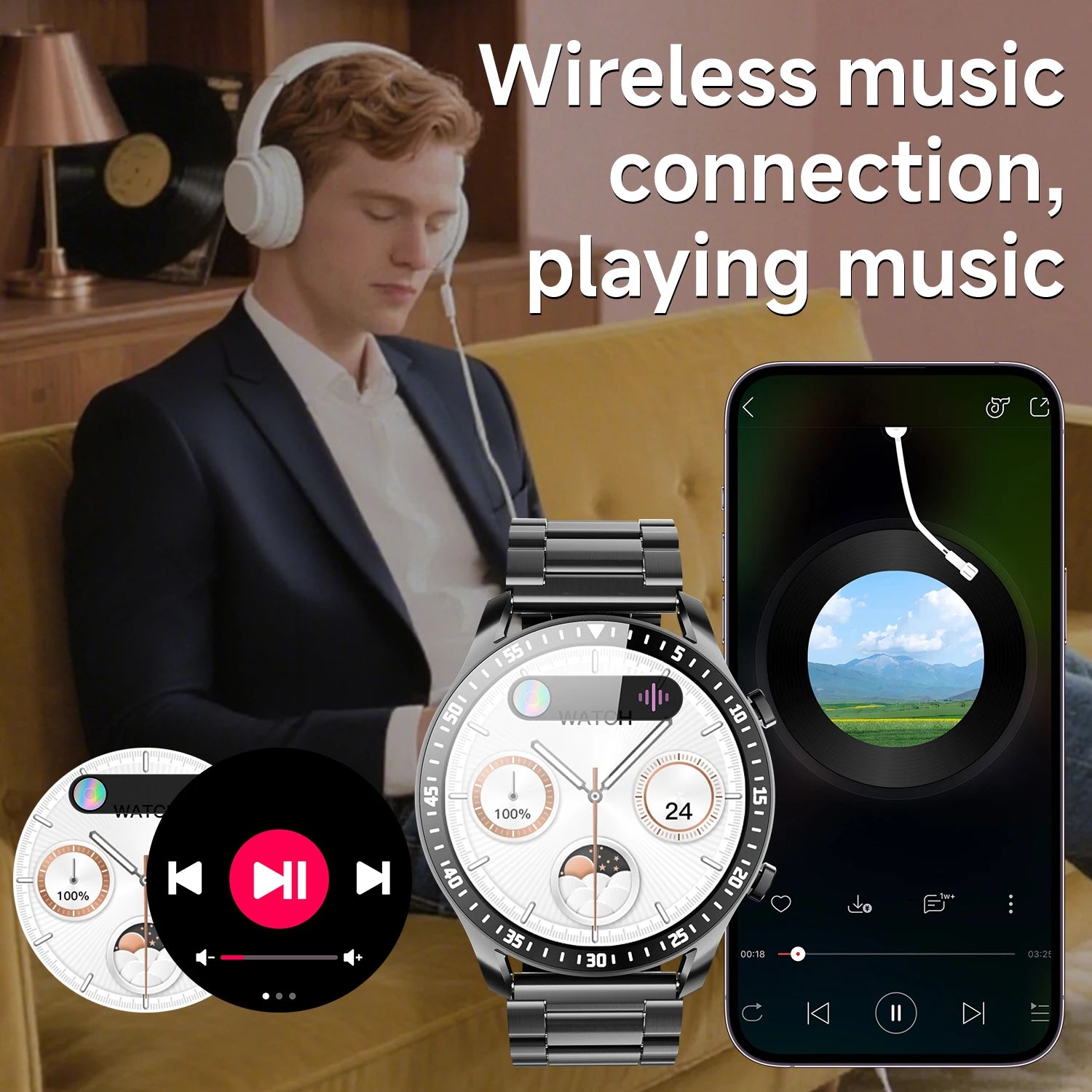 2026 New Sports Smartwatch for Man Bluetooth Call Camera Control Music Player AI Voice Fitness Tracker Watches for Woman Gifts
