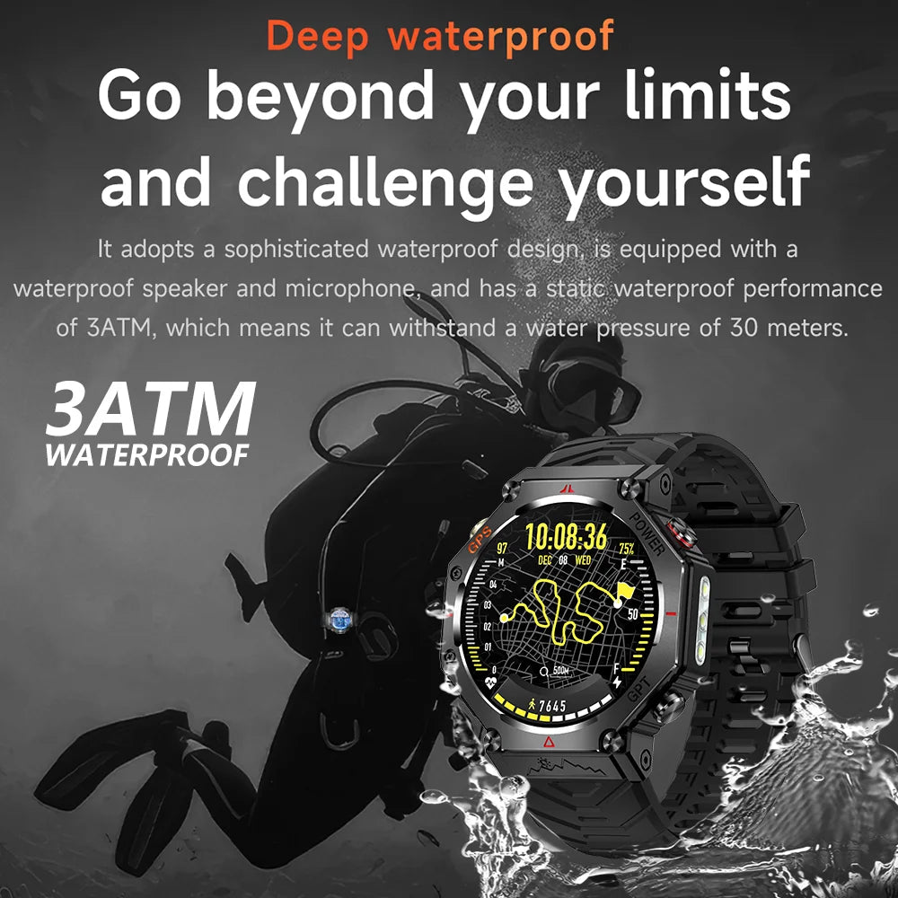 2026 T-Rex 3 Ultra Men Smart Watch Original 10ATM Waterproof GPS Rugged Compass Military 100+ Sports Mode Smart Bracelet