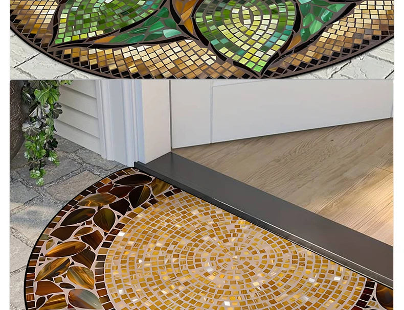 Entrance Carpet Anti-slip Dirt-resistant Wear-resistant Door Rug Semicircular Imitation Marble Texture Welcome Floor Mat 현관 카펫