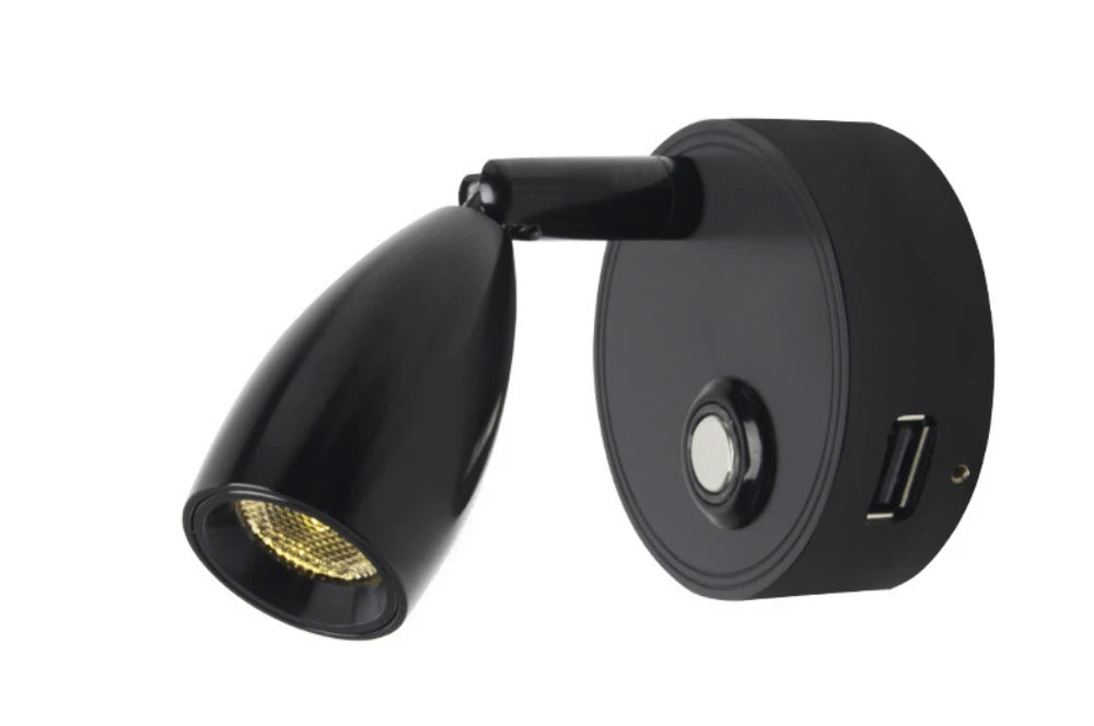 Tokili 12/24V Dimmable LED Spotlight w/ Touch Dimmer & Dual USB Ports, Reading Light for RV, Truck, Marine, Trailer, Off-Road