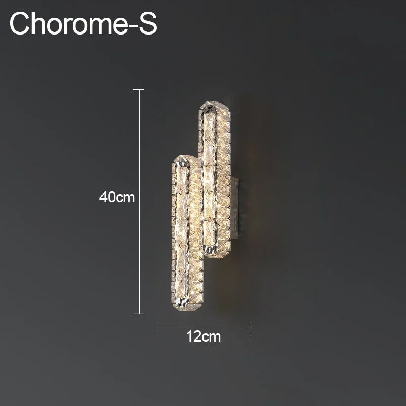 Postmodern Luxury Linear Crystal Wall Light Gold Metal Base G9 Led Wall Sconce 4 Styles Optional Bedroom Bathroom Hotel Lobby