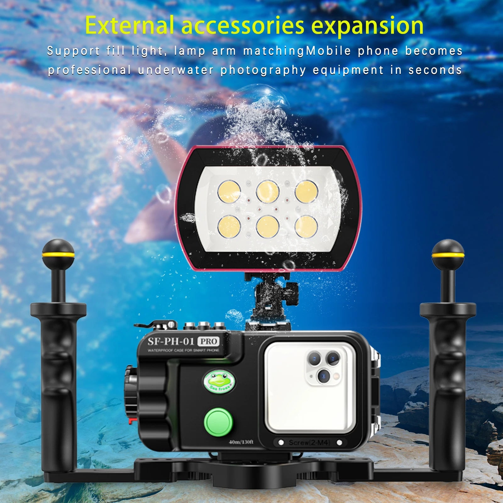 Seafrogs Professional 40m/130ft Diving Swimming Snorkeling Photo Bluetooth Waterproof Phone Case For Samsung S22Ultra 14 Pro Max