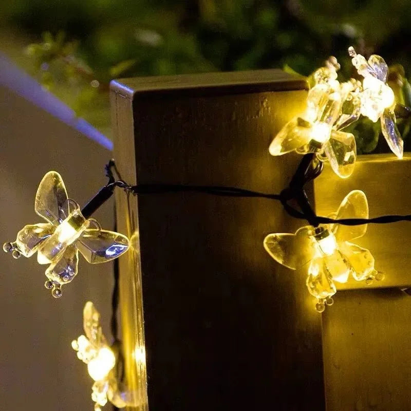Led Solar Lamp Solar Garden Light Xmas Outdoor Decoration Lights Garden Butterfly Rose Decorative Light Outdoor Garland Lights