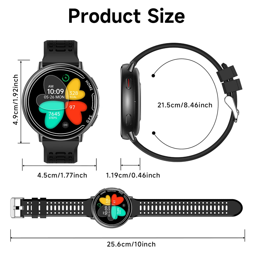 2025 Exquisite GPS Smart Watch Wireless BT Call Answer IP68 Waterproof Outdoor Sports Record Heart Rate Monitor for Men Women