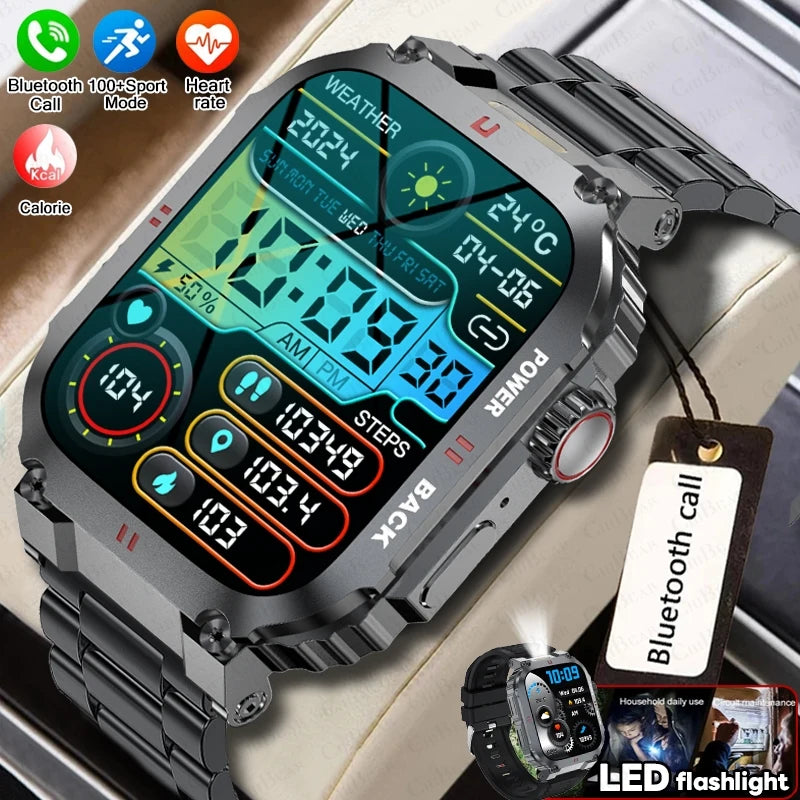 2026 New Military GPS Smart Watch Men 1.91" AMOLED Screen IP68 Waterproof Sports Fitness Tracker BT Call Smartwatches