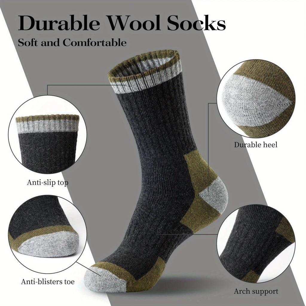 Winter Merino Wool Socks Thickened Warm Moisture Wicking Hiking Socks Men Women Thermal Breathable Durable Cycling Outdoor Socks