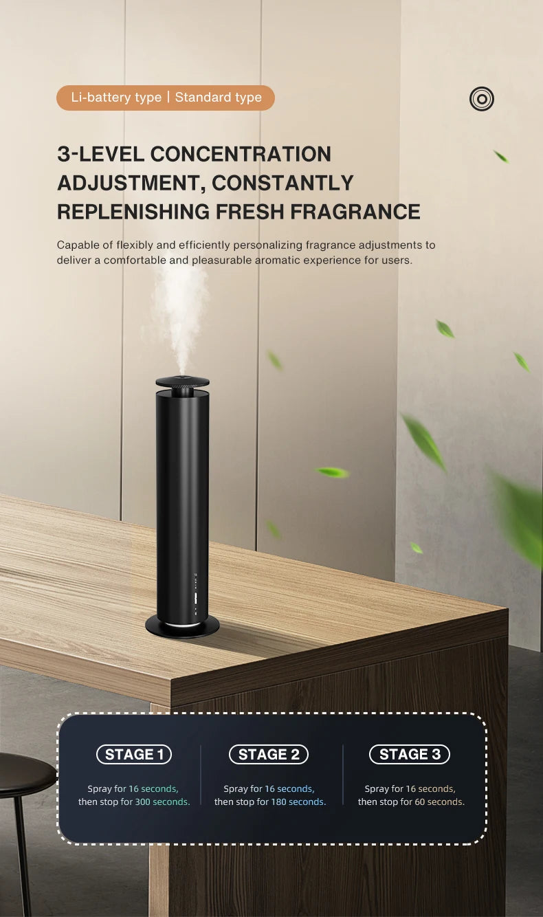 TEABLUM Smart Essential Oil Diffuser Office Aromatherapy Machine Battery Aromatherapy Machine Home Electric Aromatherapy Machine