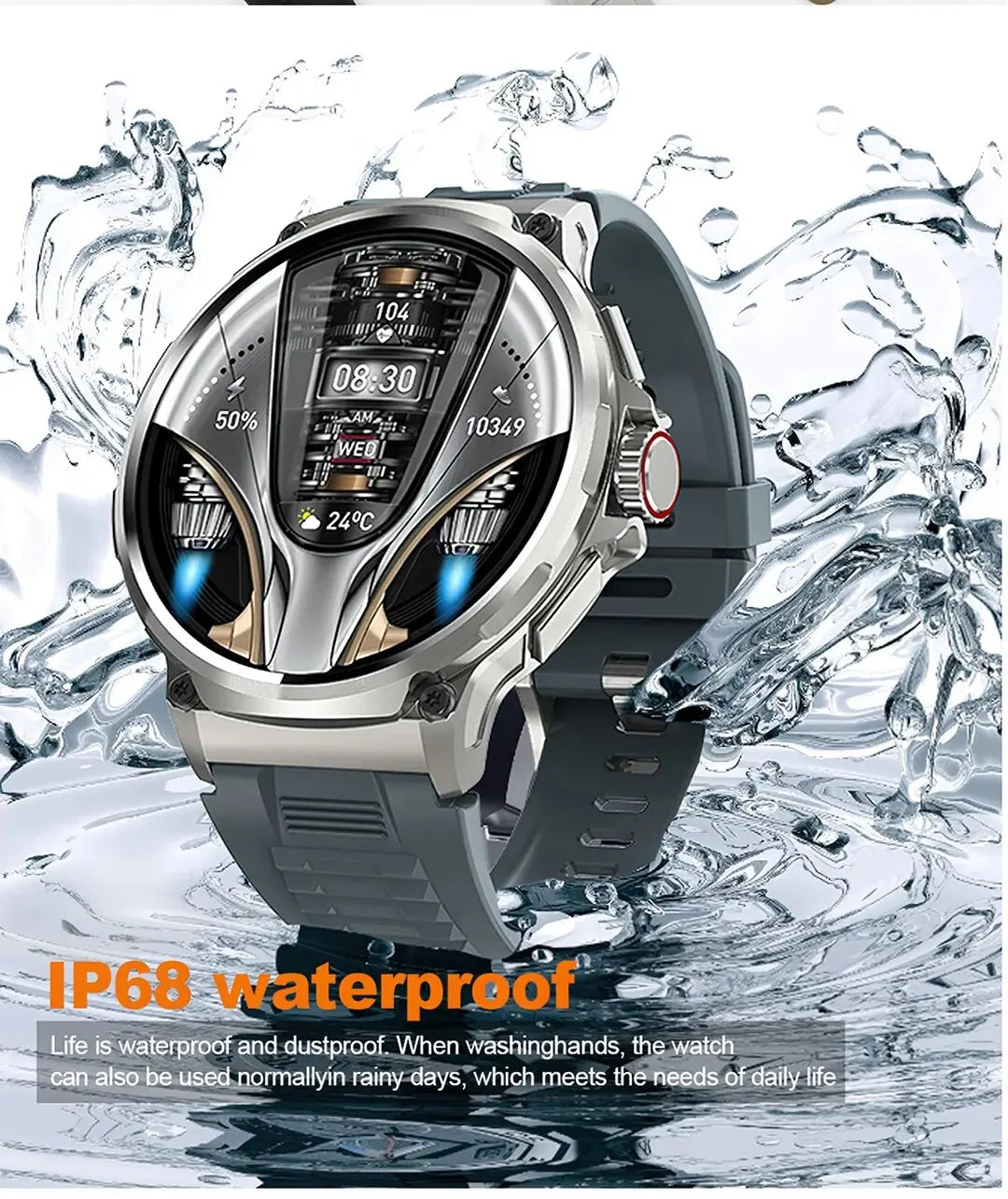 710mAh Bluetooth Call Smart Watch Men Sports Fitness Watches 1.85"HD Health Monitor Waterproof Smartwatch Men For Holiday Gifts