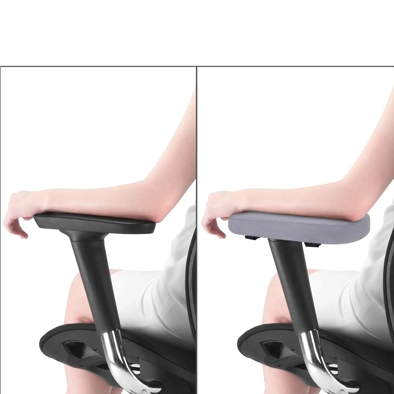 2/6Pcs Office Chair Arm Pads,Soft PU Sponge Arm Rest for Desk Chair Gaming Chair,Arm Rest Cover Elbow Support,Removable Cleaning