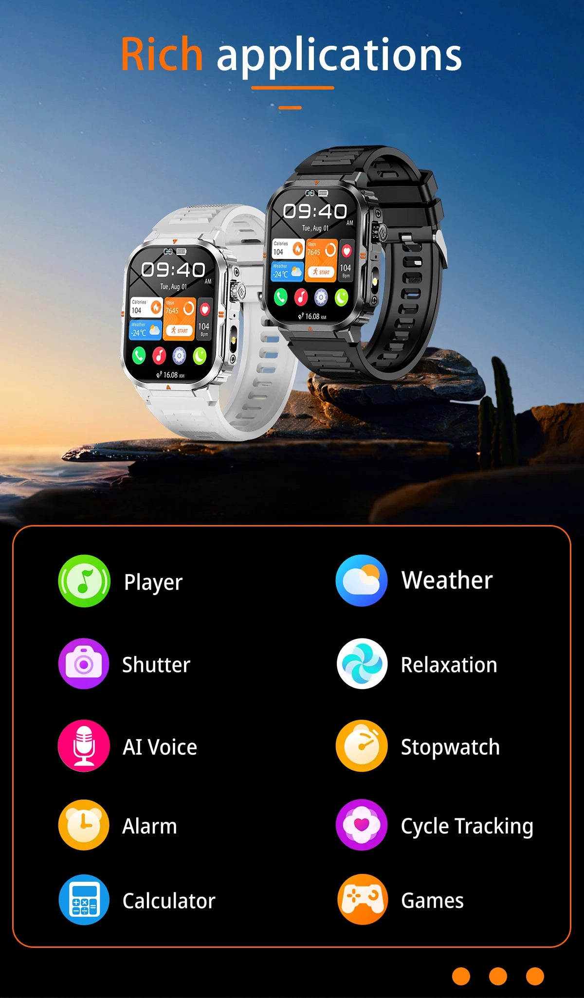 LIGE Military Smart Watch Men IP68 Waterproof Outdoor Sport Tracker LED Flashlight Bluetooth Call Man Smartwatch For Android iOS