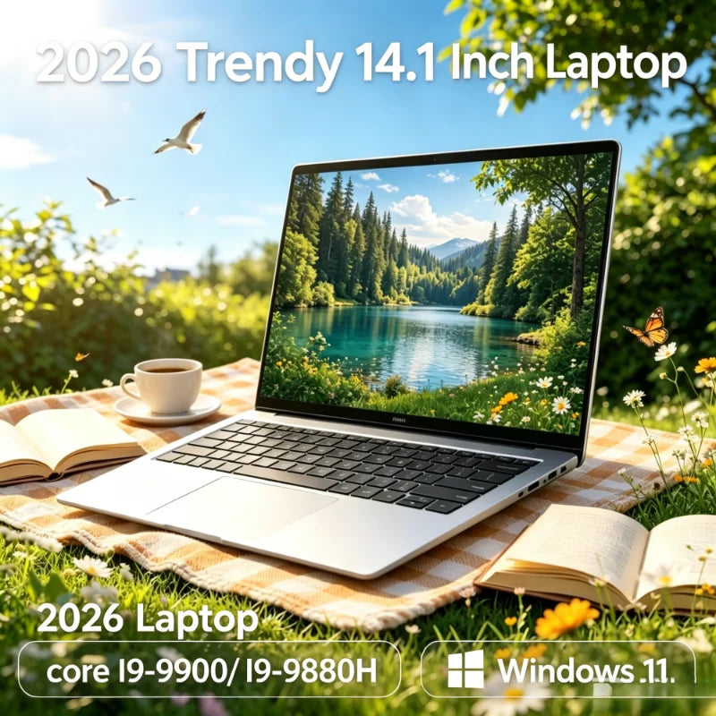 Ultra Thin 14.1 Inch Premium Business Laptop Intel I5 6500Y Win11 16GB RAM 2TB SSD Portable Ultra Slim Notebook for Business