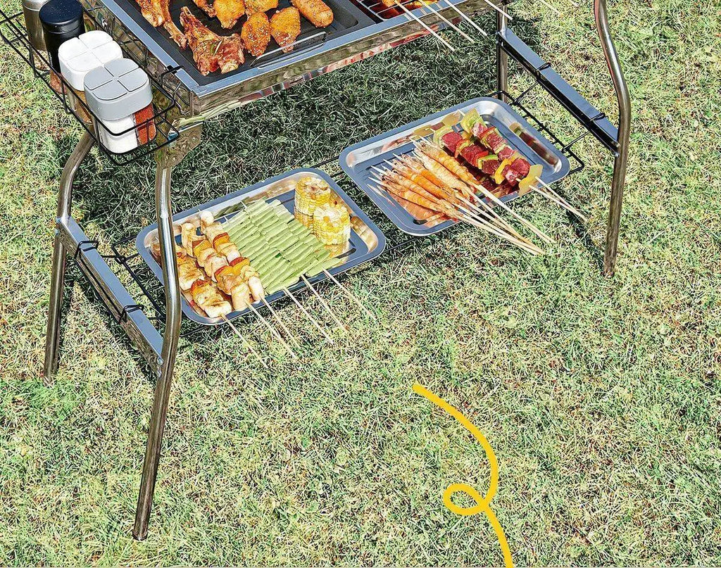 Large Portable Outdoor BBQ Grill Charcoal Grill Cooking Tool for Camping Picnic Garden Home Use Easy to Clean Easy to Carry