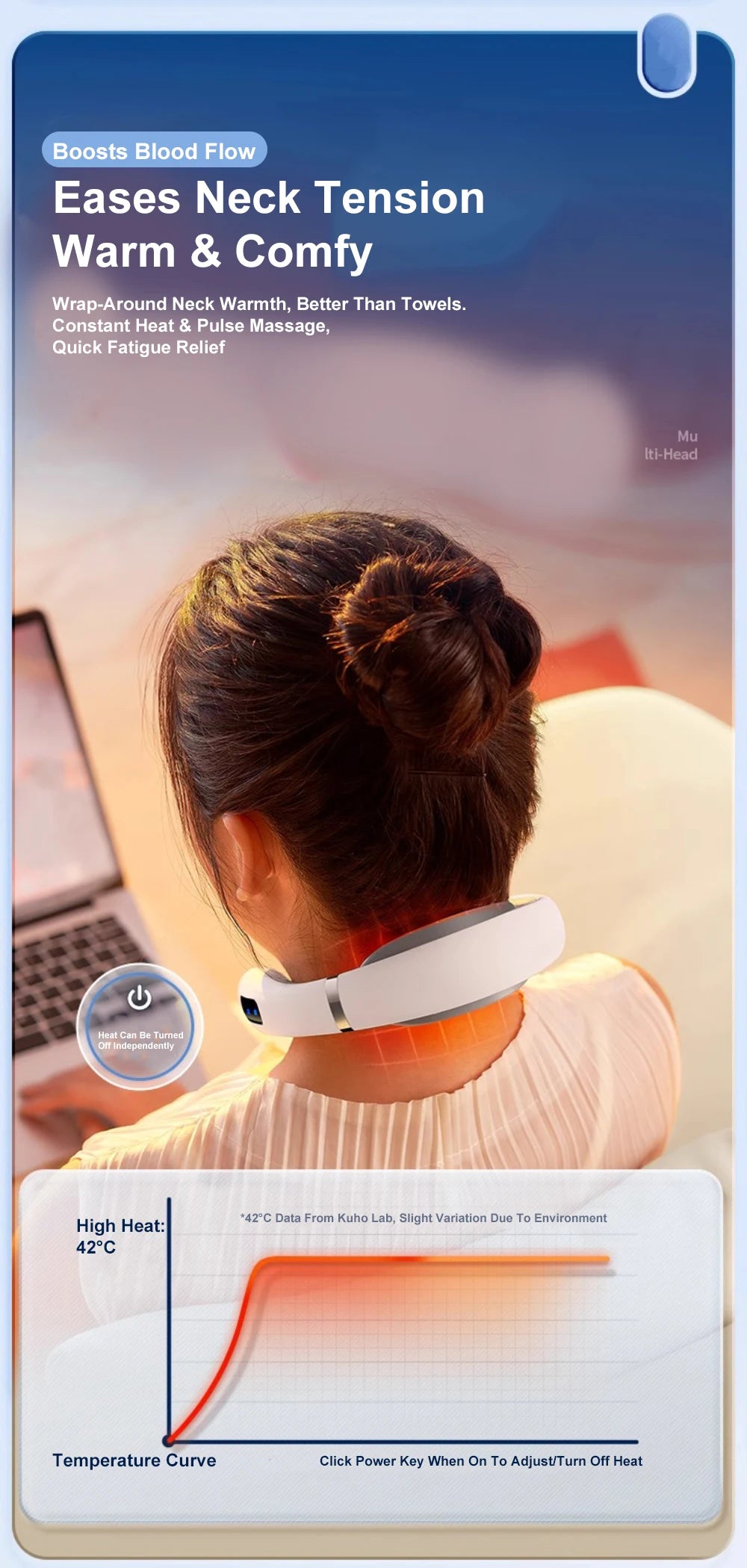 Smart Neck Massager Low Frequency Pulse Cervical Electric Massagers Relaxation Physiotherapy Vibration Massage Head Replaceable