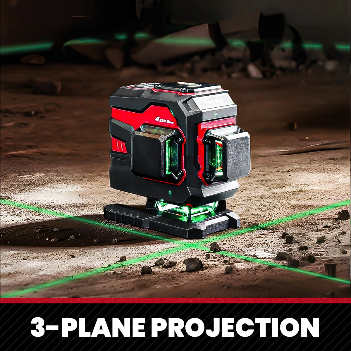 YEVOLT Laser Level Green Beam 12/16 Lines ±4° Self-leveling 3D 360° Horizontal and Vertical Measuring Tools - YVGLL4XS-Series