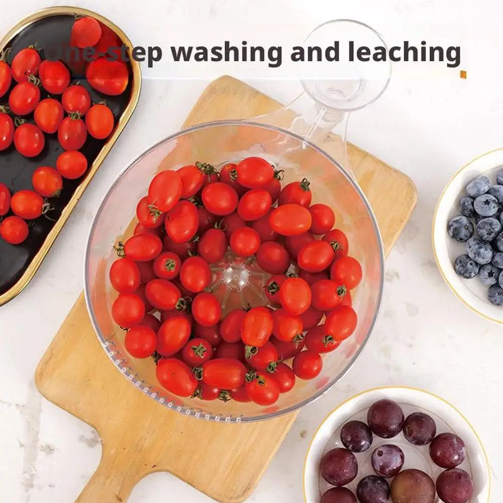 Automatic Fruit Washer Automatic Washing Bowl With Strainer Vegetable Rinser Container Berries Washer Automatic Washer Bowl
