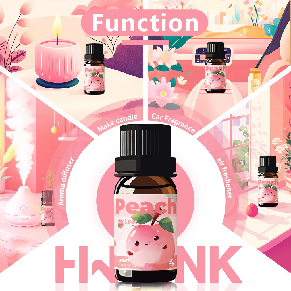 10ml Fruits Essential Oils for candles, soap making, aromatherapy, diffusers, home care with a long-lasting fruity scent