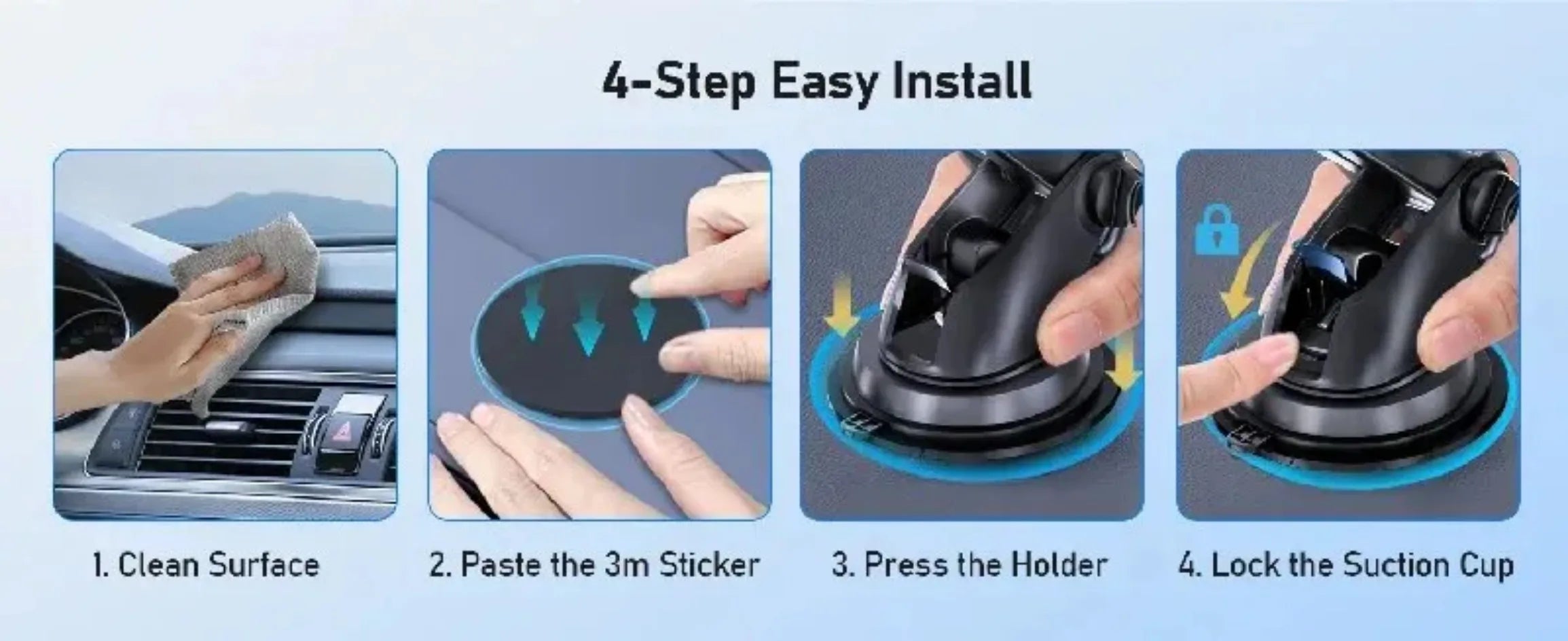 Universal Sucker Car Phone Holder 360° Windshield Car Dashboard Mount Mobile Cell GPS Navigation Support Bracket for Smartphones