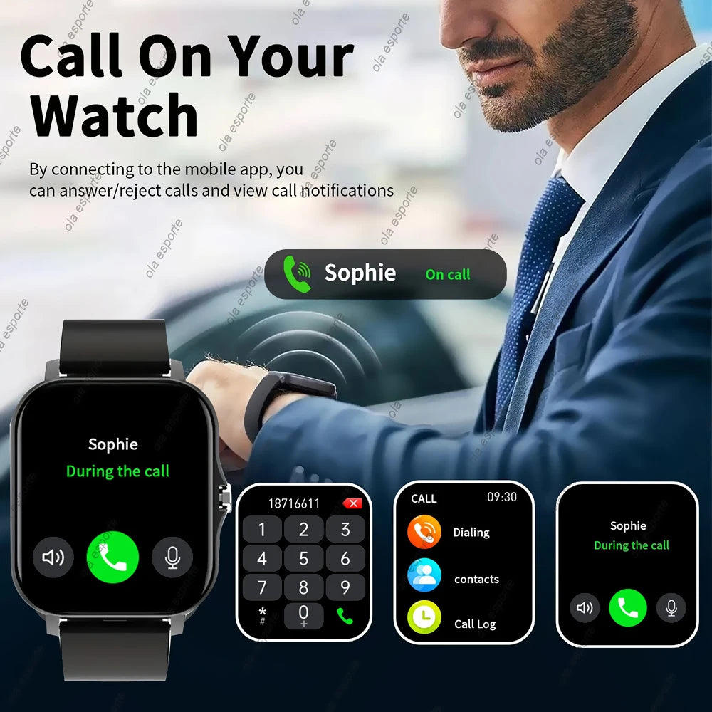 2026 New Smart Watch For Android IOS 1.83Inch Color Screen Bluetooth Call Blood Oxygen/Pressure Monitoring Smart Watch Women Men
