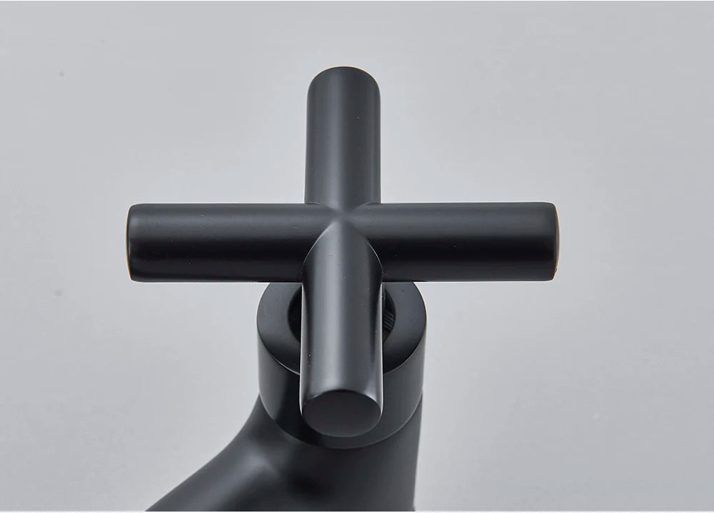 Gold Black Kitchen Faucet Wall Mount Pull Down Tap Vessel Sink Hot Cold Water Mixer Tap Spring Dual Swivel Spouts Sink Crane