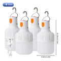 2pcs Rechargeable LED Indoor Outdoor Emergency Hookup Portable Lights with Battery Flashing Lights Barbecue Tent Camping Lights