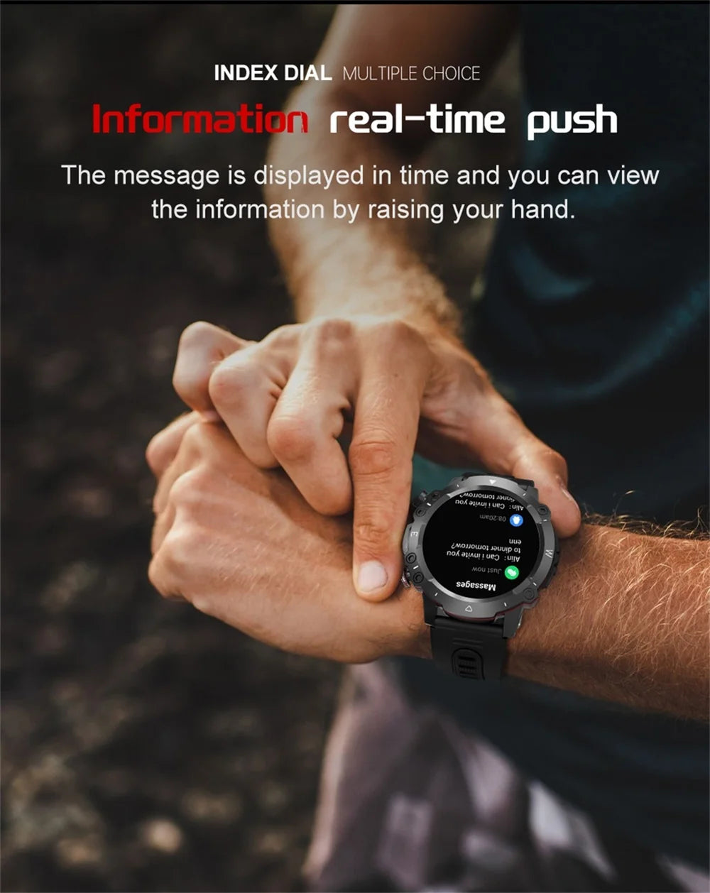 New Outdoor Sports Fitness Smart Watch Heat Rate Sleep Health Clock Waterproof Voice Assistant Alarm Clock Music Smartwatch