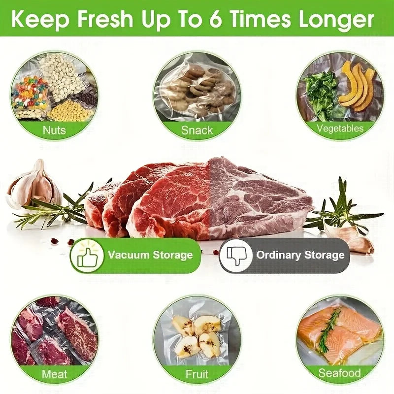 3m/roll vacuum seal bags - durable, BPA-free, tear-resistant, easy-cut. Ideal for sous vide, meal prep, beef storage & kitchen s