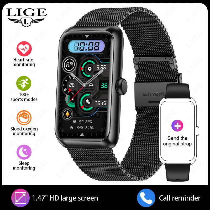 2025 New Smartwatch 1.47-inch Blood Oxygen Heart Rate Sleep Health Monitoring Information Push Multi Sports Band Watch Bracelet