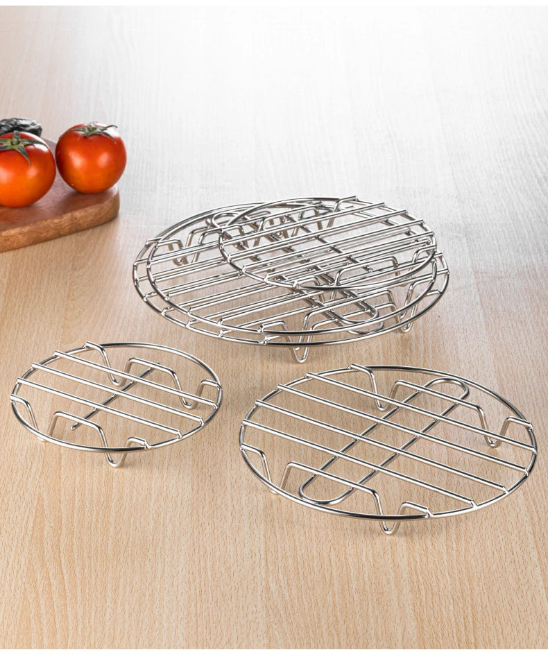 Microwave Oven Empty Grid Stainless Steel  BBQ High Chassis Fried Shelf Bracket Air Fryer Kitchen Cooker Accessories Barbecue